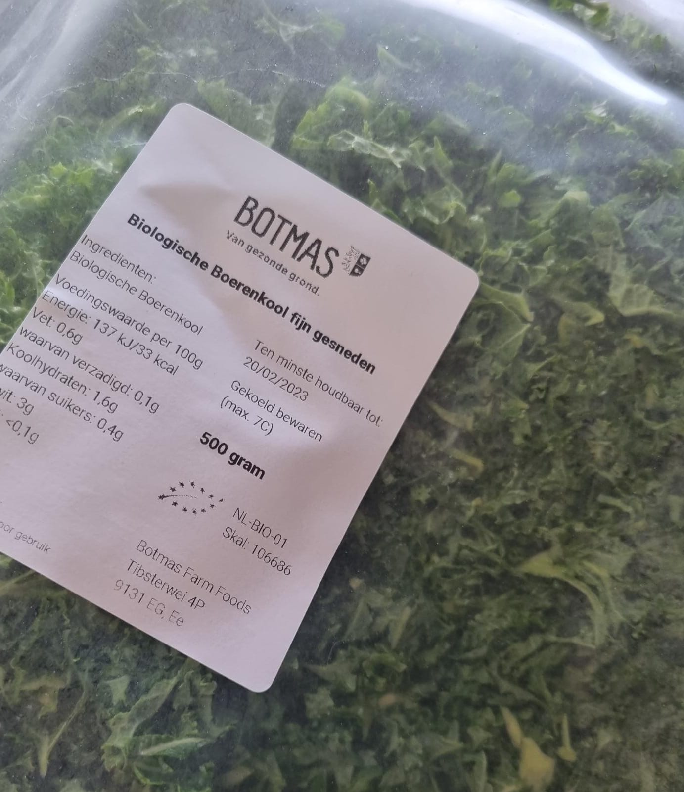 Boerenkool, Timpelsteed fijn gesneden, 500 gram